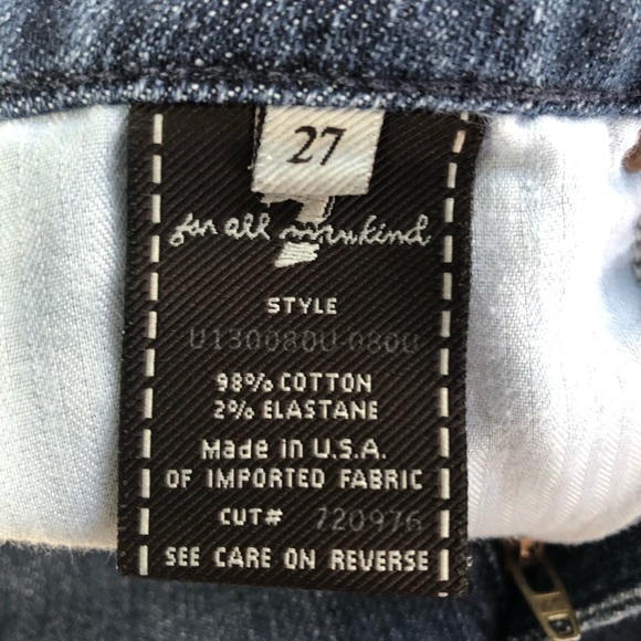 7 For All Mankind, ‘A’ Pocket Boot Cut Jeans Sz 27 - Picture 9 of 9